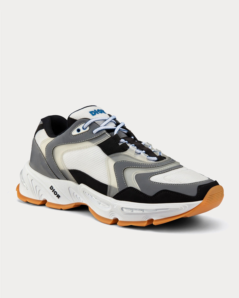 Dior CD1 White Mesh and Gray and Black Technical Fabric Running Trainers - 2