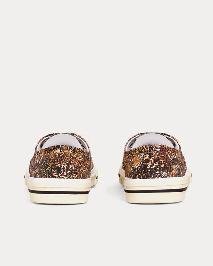 Celine Elliot Printed Canvas 'Tigers & Leopards' Brown / Black Low Top Sneakers - 3