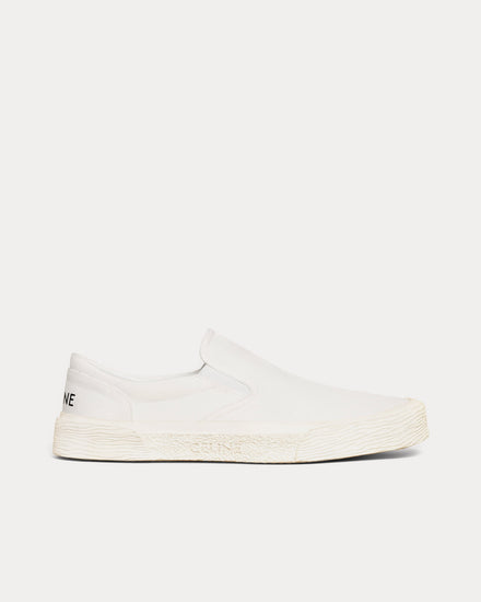 新品正規19SS CELINE ELLIOT キャンバススニーカー 1101O▲ Celine Men's Elliot Canvas Off-White Slip On Sneakers & Trainers
