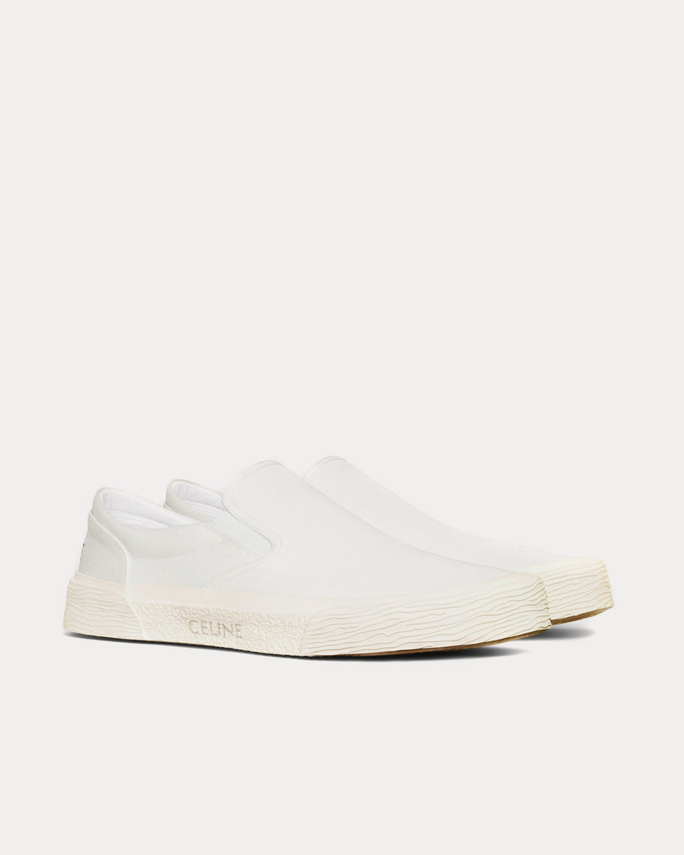 Celine Elliot Canvas Off White Slip On Sneakers Sneak in Peace