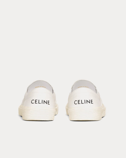 Celine Men's Elliot Canvas Off-White Slip On Sneakers & Trainers