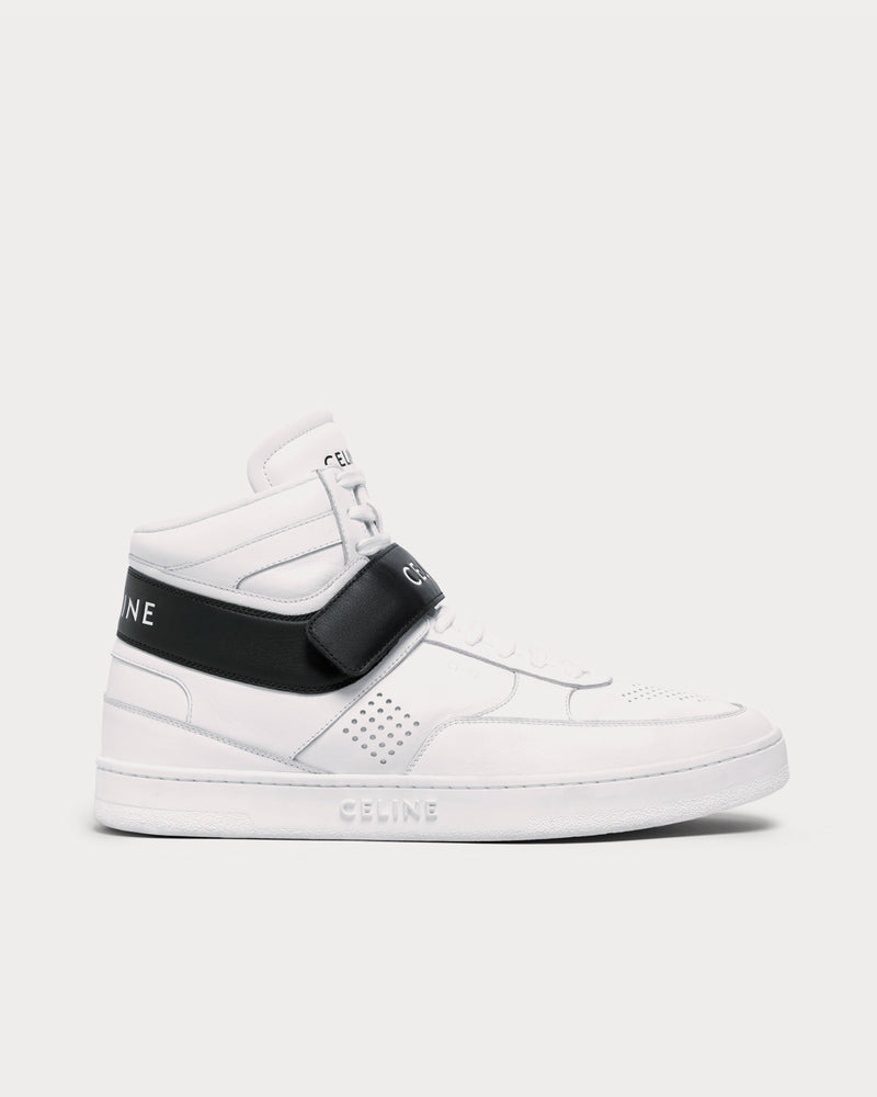 Celine CT-03 With Scratch In Calfskin Optic White / Black High Top Sneakers - 1