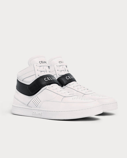 Celine CT-03 With Scratch In Calfskin Optic White / Black High Top Sneakers - 2