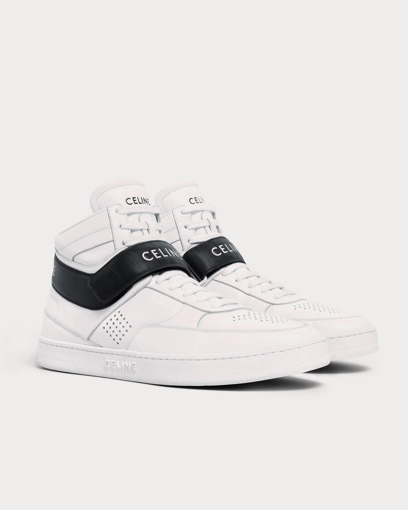 Celine CT-03 With Scratch In Calfskin Optic White / Black High Top Sneakers - 2