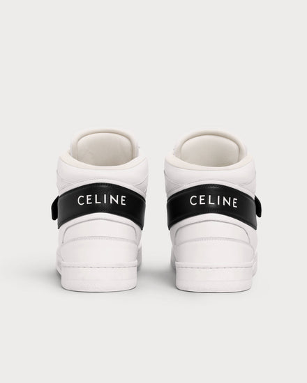 Celine CT-03 With Scratch In Calfskin Optic White / Black High Top Sneakers - 3