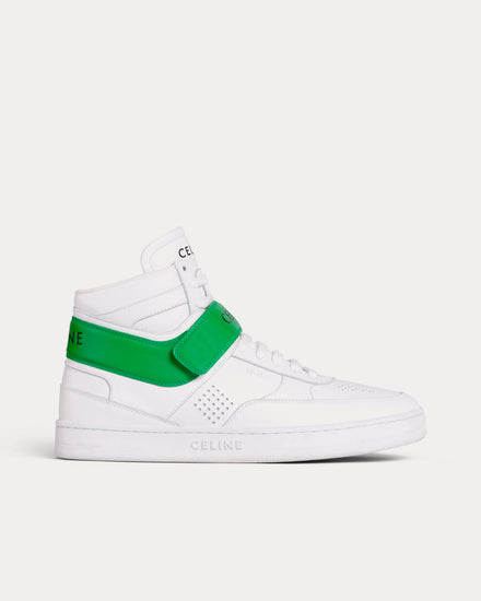 Celine Women's CT-03 Calfskin Optic White / Green High Top Celine Women's CT-03 Calfskin Optic White / Green High Top