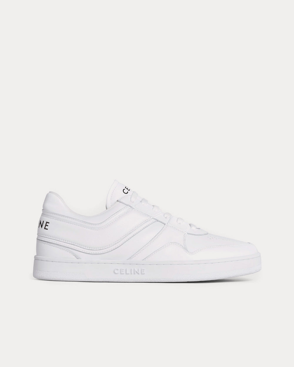 TRAINER LOW LACE-UP SNEAKER IN CALFSKIN OPTIC WHITE GRAY