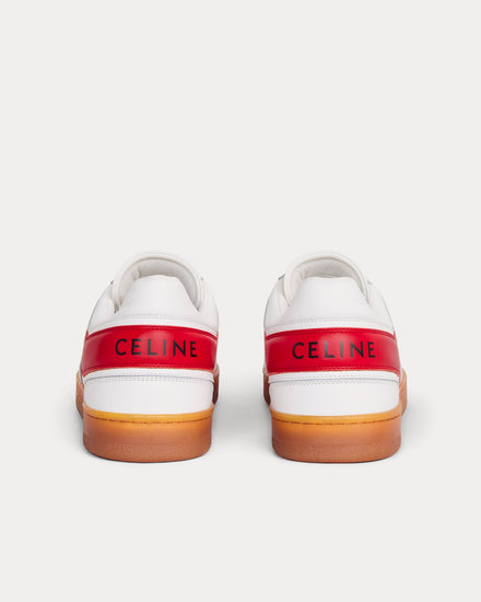 Celine Lace-Up Optic White / Red / Beige Low Top Sneakers - 3