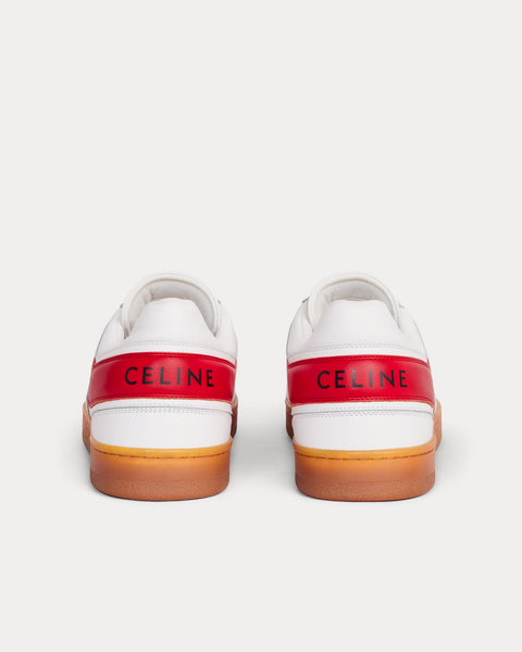 Lace-Up Optic White / Red / Beige Low Top Sneakers