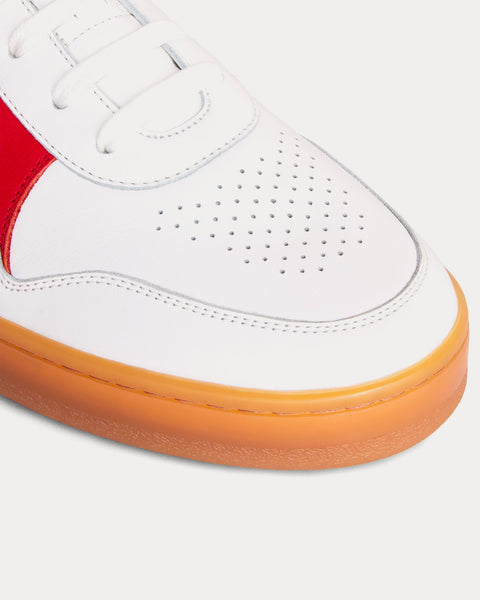 Lace-Up Optic White / Red / Beige Low Top Sneakers
