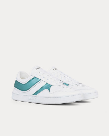関税込 CELINE LACE-UP SNEAKER Celine Women's Lace-Up Optic White / Light Blue Low Top