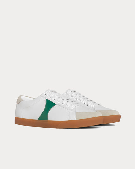 Celine Triomphe Low Lace Up White / Green Low Top Sneakers - 2