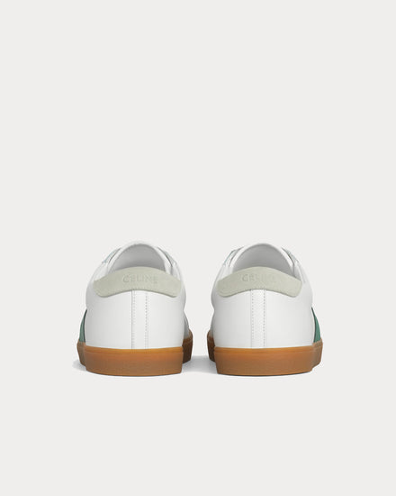 Celine Triomphe Low Lace Up White / Green Low Top Sneakers - 3