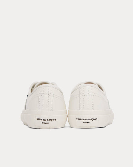 Comme des Garçons Homme Panelled Leather White Low Top Sneakers - 3