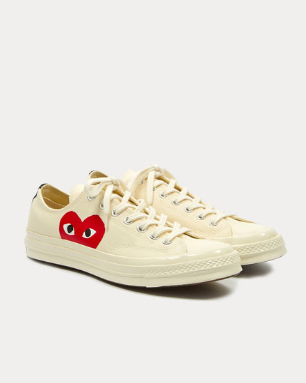 Converse x Comme des Garçons PLAY Chuck Taylor All Star 70 Ox Beige Low Top Sneakers - 2