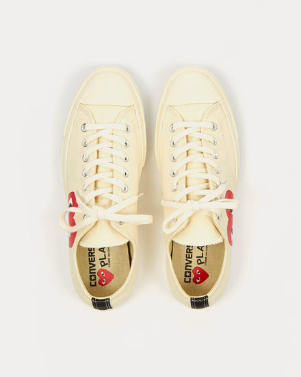 Converse x Comme des Garçons PLAY Chuck Taylor All Star 70 Ox Beige Low Top Sneakers - 3