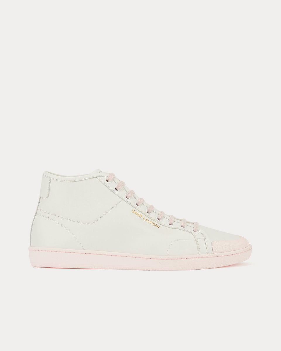 Saint Laurent SL/39 Court Classic Grained Leather White / Pink Mid