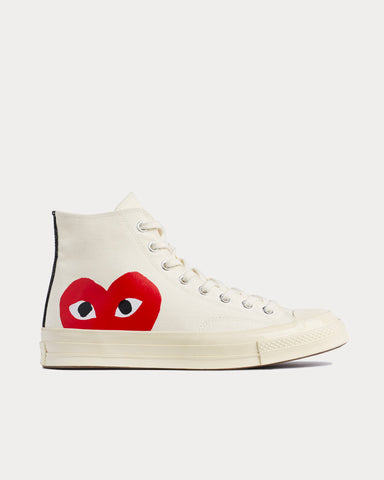 Converse x Comme des Garçons PLAY Chuck Taylor All Star 70 Ox White High Top Sneakers