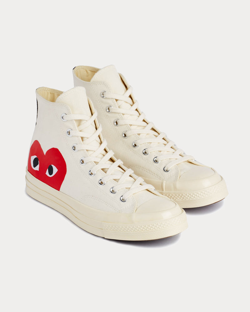 Converse x Comme des Garçons PLAY Chuck Taylor All Star 70 Ox White High Top Sneakers - 2