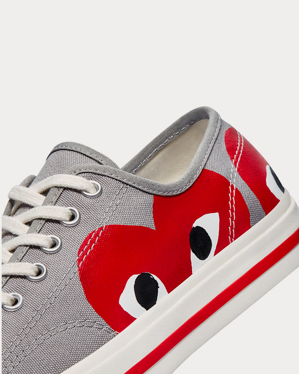 Converse x Comme des Garçons PLAY - Jack Purcell Drizzle / Egret / Red Low Top Sneakers