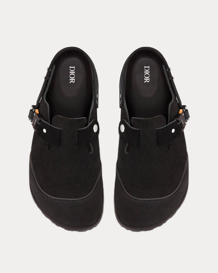 Dior x Birkenstock Tokio Black Nubuck Calfskin Mules - 2