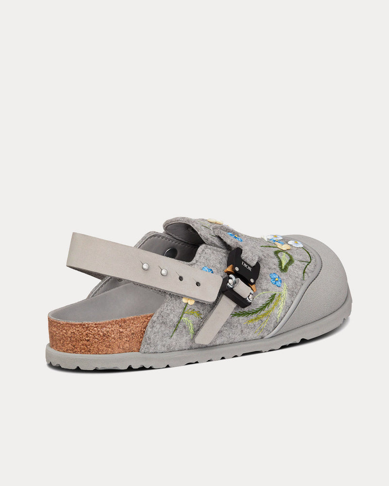Dior x Birkenstock Men's Tokio Dior Gray Felted Wool