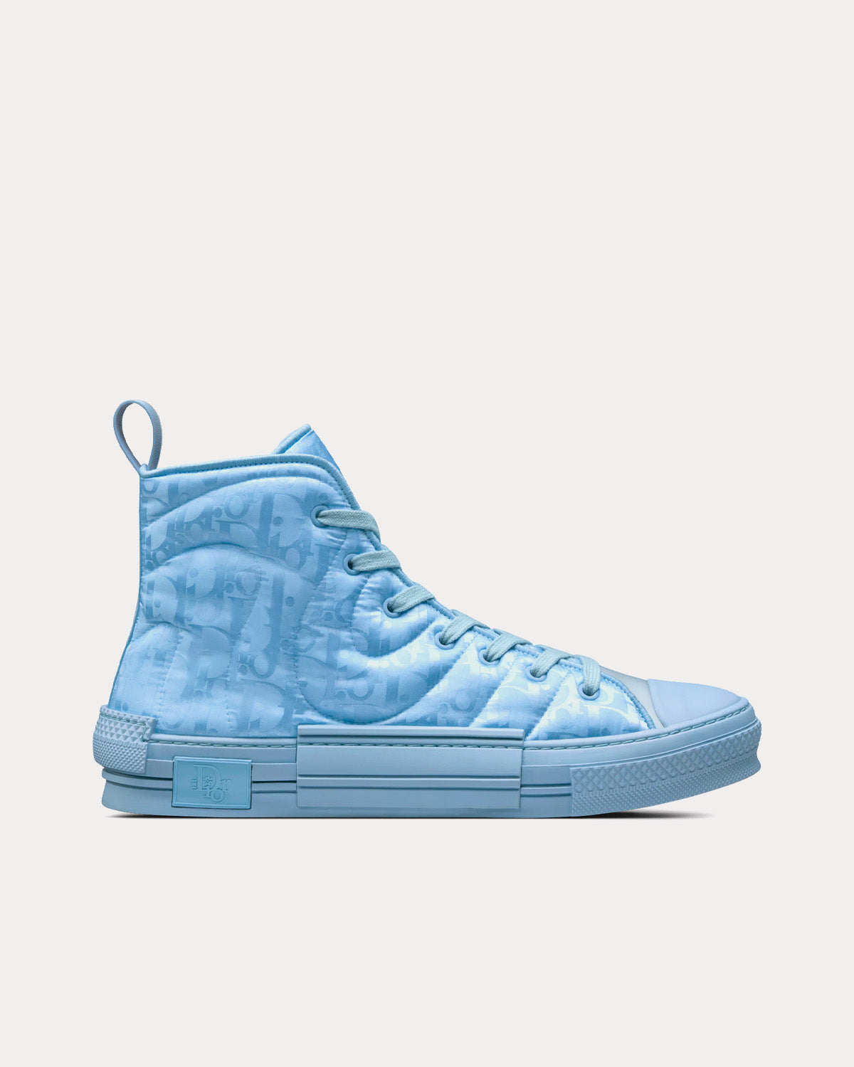 Dior x ERL - B23 Blue Dior Oblique Mirage Quilted Technical Fabric with Swirl Motif High Top Sneakers