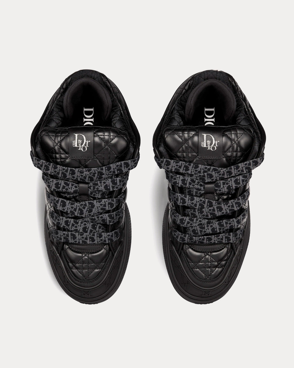 Dior x ERL - B9S Skater Limited And Numbered Edition Black Quilted Cannage Calfskin Low Top Sneakers
