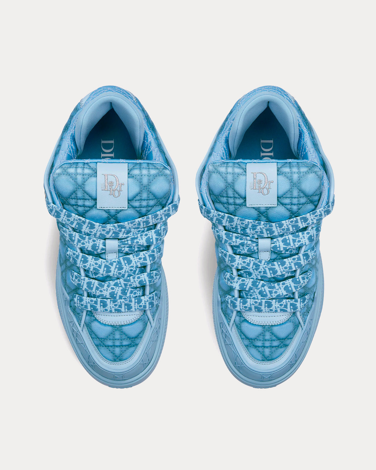 Dior x ERL - B9S Skater Limited And Numbered Edition Blue Kumo Cannage Satin Low Top Sneakers