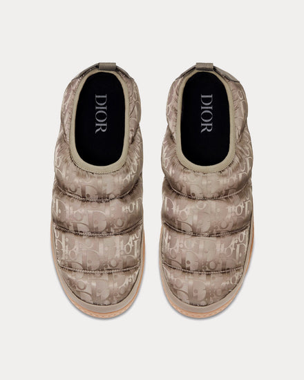 Dior Snow Slipper Quilted Dior Oblique Mirage Technical Fabric Beige Slip Ons - 2