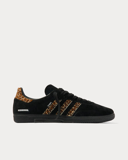 Adidas x End. Men's X Neighborhood Samba Black & Leopard Low Top Sneakers Adidas x End. Men's X Neighborhood Samba Black & Leopard Low Top Sneakers