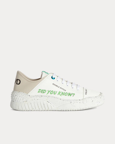 F_WD Vegan Leather Slogan White Low Top Sneakers