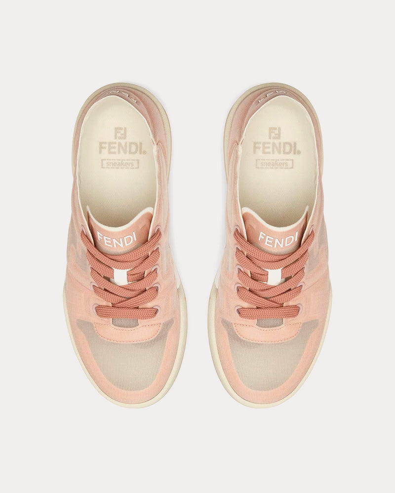 Fendi Women's Match Mesh Pink Low Top Sneakers & Trainers