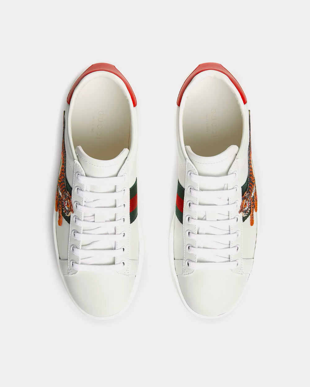 Gucci - Tiger Ace Leather White Low Top Sneakers