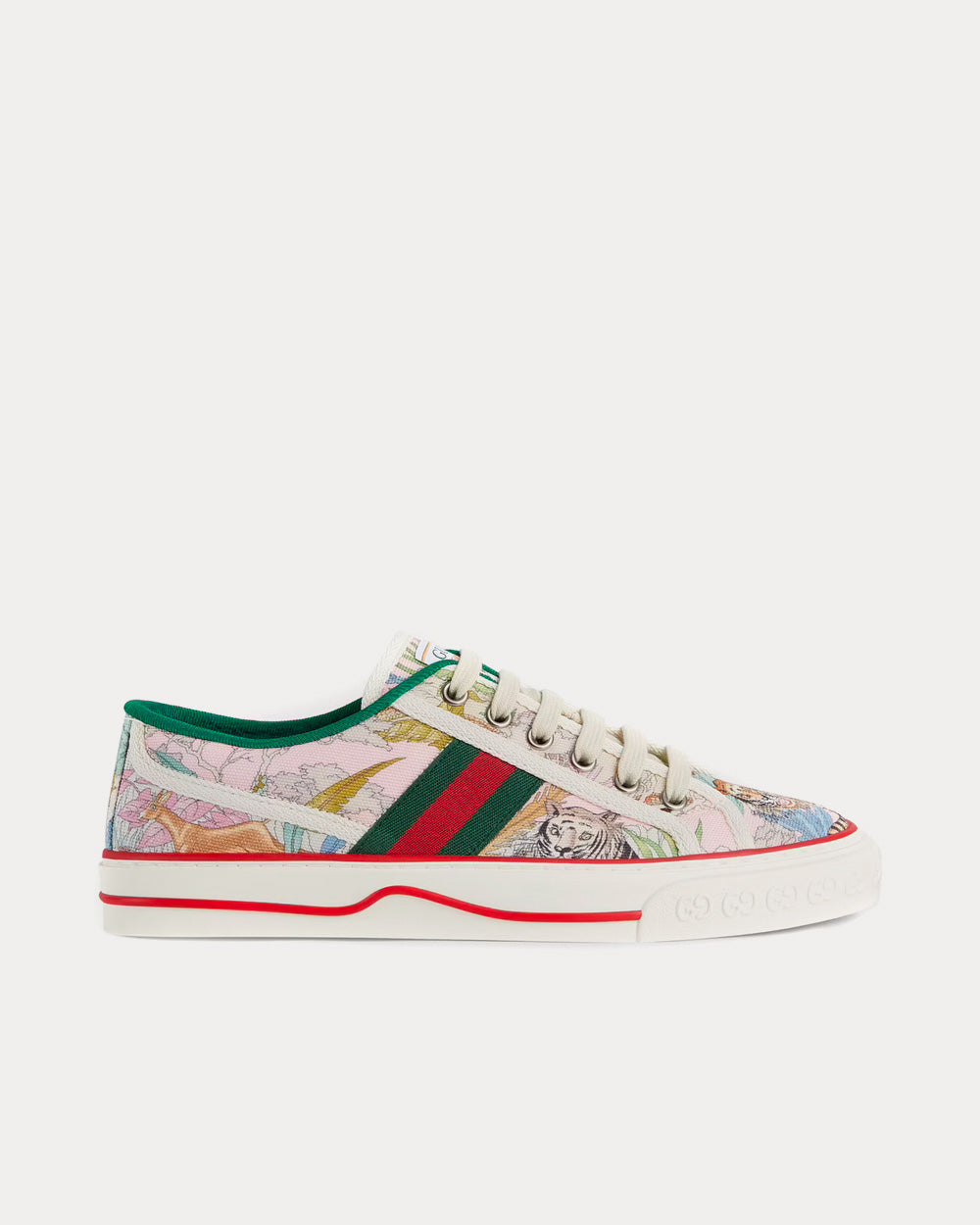 Gucci Tiger Tennis Flower Print Pink Low - Sneak