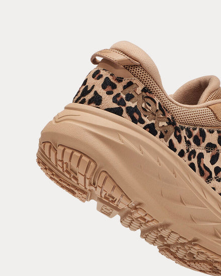HOKA x Engineered Garments Bondi L Sand Leopard Print Running Shoes - 4