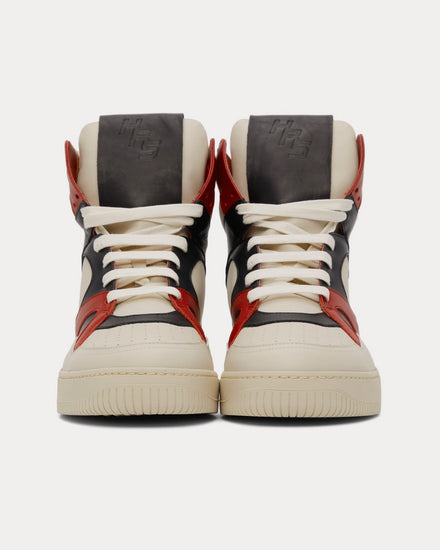 Human Recreational Services Mongoose Bone / Black / Red High Top Sneakers - 3