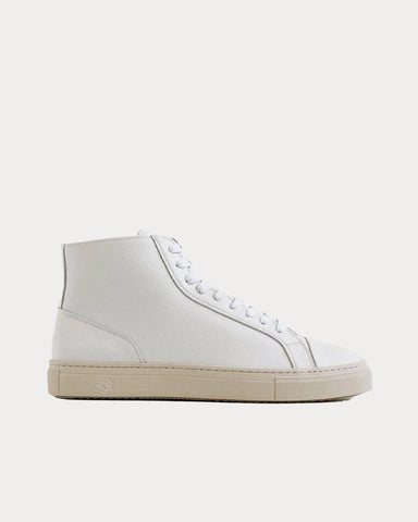 Humans Are Vain Visby Sustainable Vegan Leather White High Top Sneakers