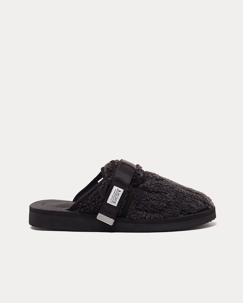 Suicoke x John Elliott Zavo Polar Fleece Black Slides - 1
