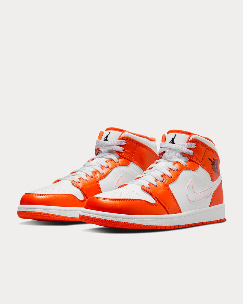 Jordan Air Jordan 1 Mid Electro Orange High Top Sneakers Sneak