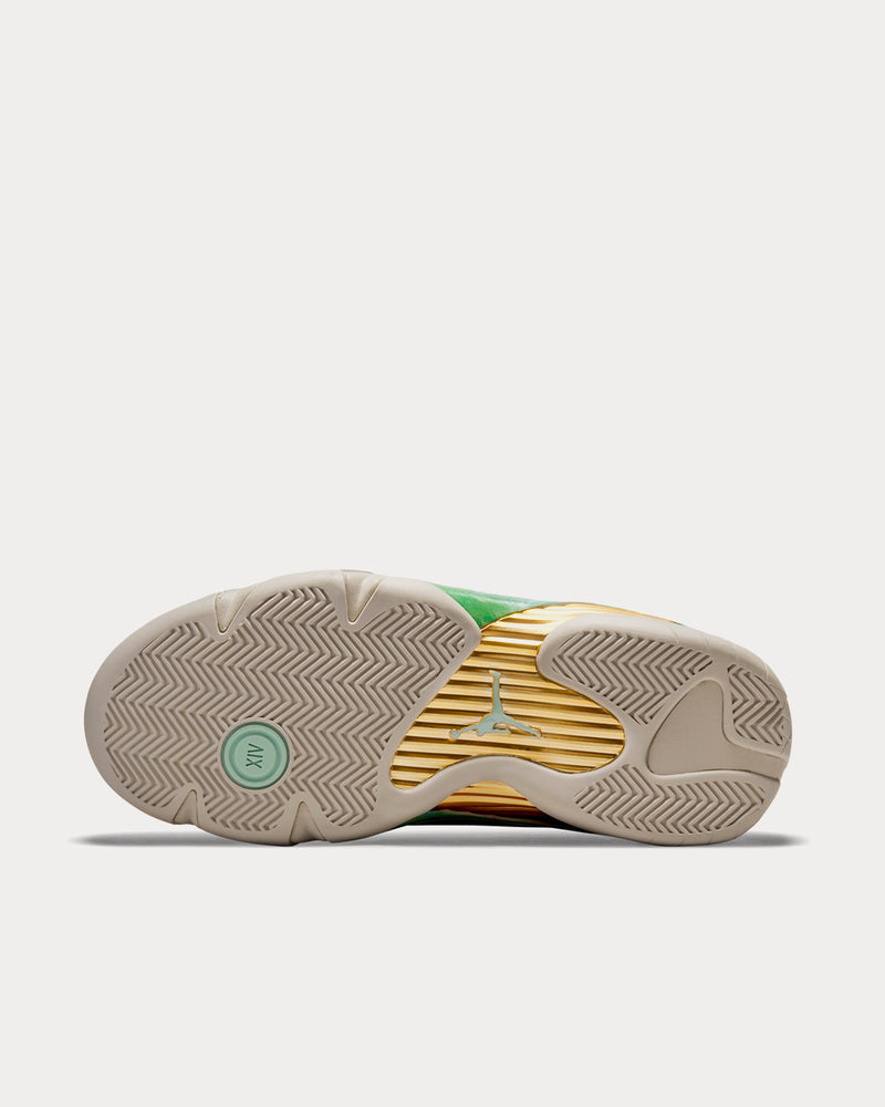 Jordan x Aleali May Air Jordan Retro 14 SP Sand / White / Black High Top Sneakers - 5