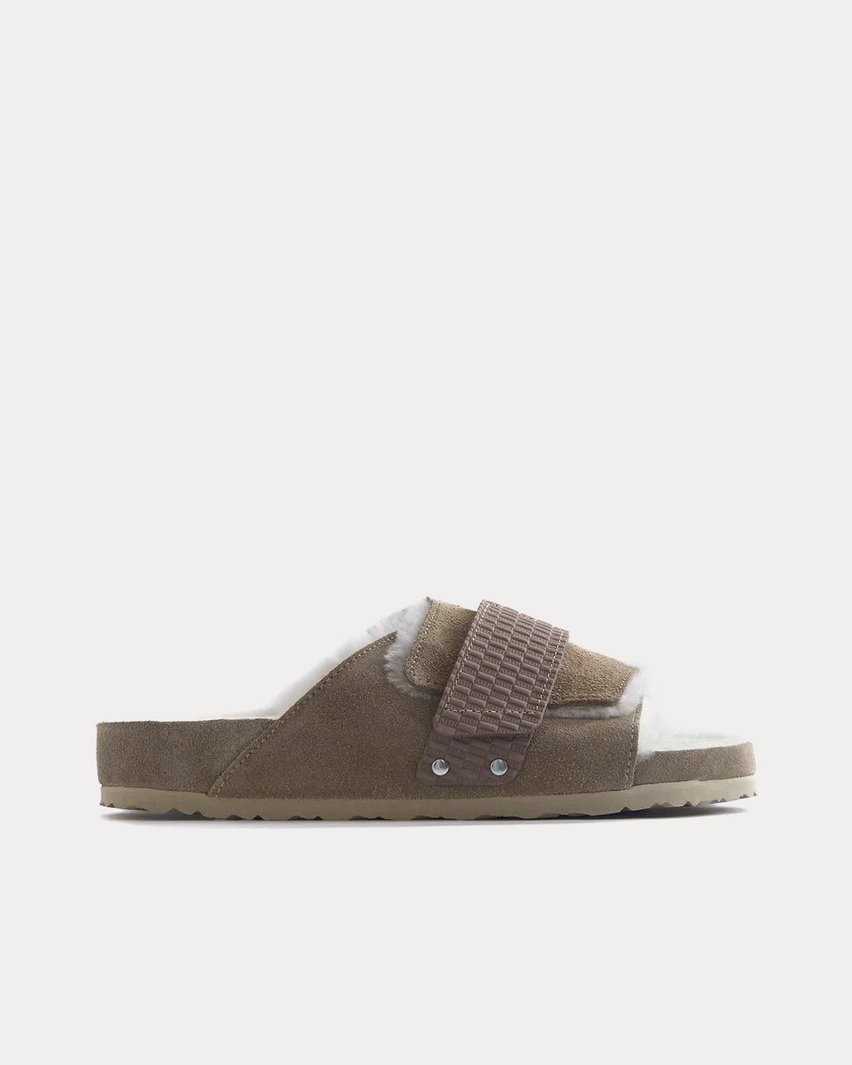 Kith Men’s Taupe Logo Slide Sandals Giorgio Armani & Kith Suede Slides - Pepe – Kith Canada main image 3