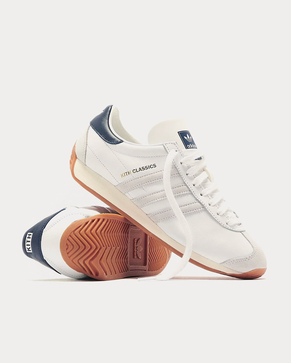 Adidas x Kith - Classics Program Country White / Collegiate Blue / Gold Low Top Sneakers