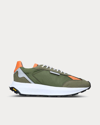 Mercer The Runner vegan-leather mid-top Olive Running trainers