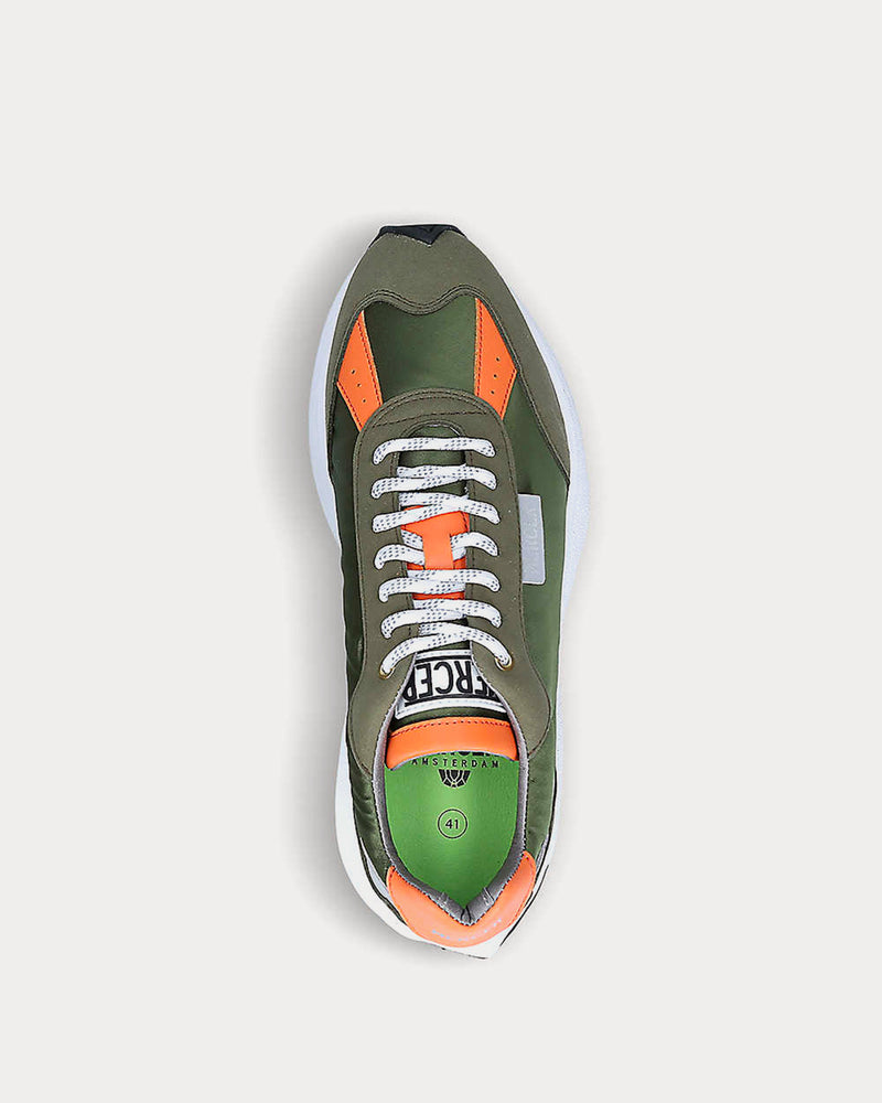 Mercer The Runner vegan-leather mid-top Olive Running trainers - 2