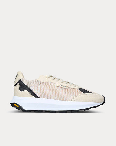 Mercer The Runner vegan-leather mid-top Cream Running trainers