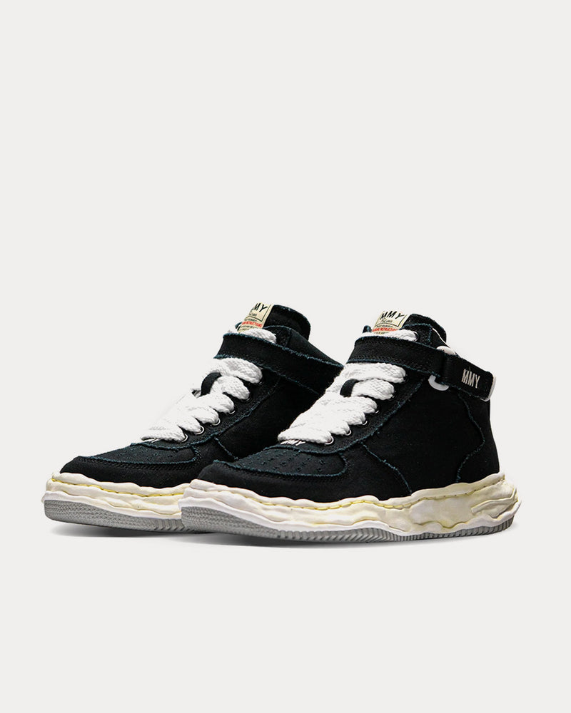 Mihara Yasuhiro Wayne Canvas Black Mid Top Sneakers - 2