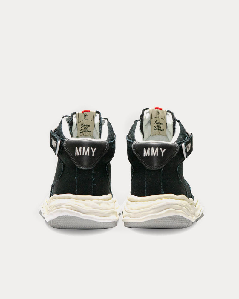 Mihara Yasuhiro Wayne Canvas Black Mid Top Sneakers - 3