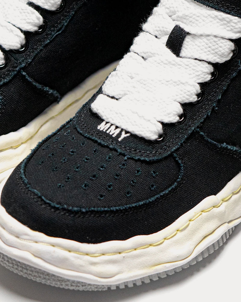 Mihara Yasuhiro Wayne Canvas Black Mid Top Sneakers - 5