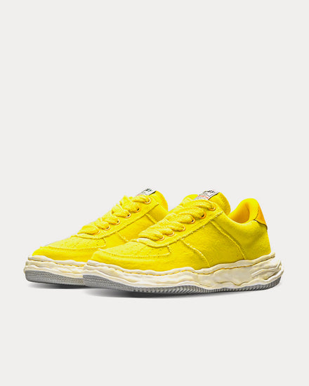 Mihara Yasuhiro Wayne Canvas Yellow Low Top Sneakers - 2